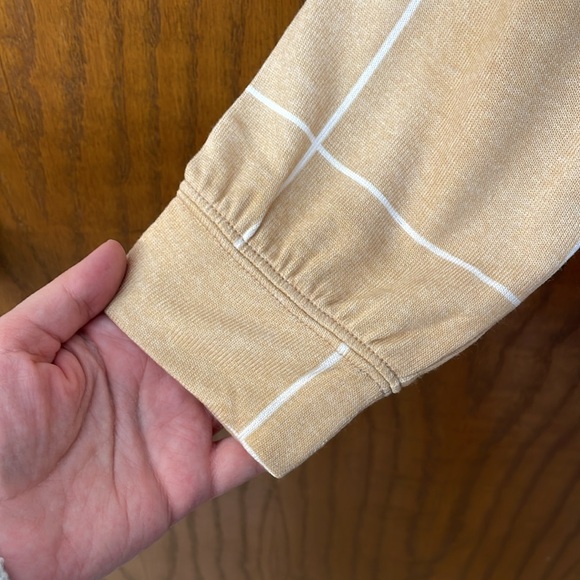 LANE BRYANT NWT Size 18/20 Tan White Relaxed Long-Sleeve Funnel-Neck Sweatshirt - Picture 6 of 12